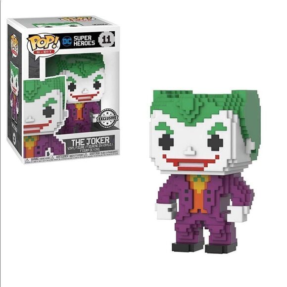 Funko Pop! 8-Bit #11 DC Heroes Chase Metallic Joker (Gamestop Exclusive) - Picture 1 of 9